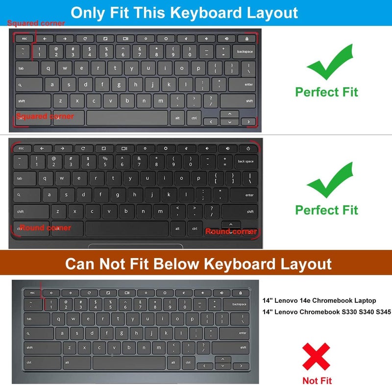 CaseBuy Keyboard Cover for Lenovo Chromebook Flex 3 11"/IdeaPad Flex 3 11.6"/Chromebook N20 N21 N22 N23 100e 300e 500e 11.6" /N42 N42-20 14 inch, Gradual Blue - Image 2